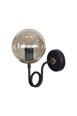 Luzarana Gali Sarı-siyah Metal Gövde Bal Rengi Camlı Tasarım Aplik