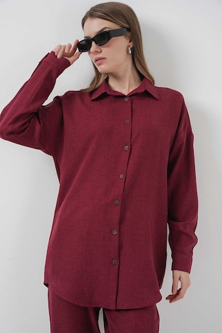 Gabria Keten Ön Düğmeli Takım Bordo