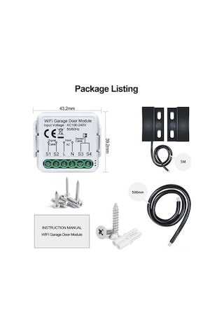 Besthome1 Tuya Wi-fi Kapı Açıcı, Mobil App Ve Sesle Kontrol, Alexa & Google Home Uyumluluğu 1-gang