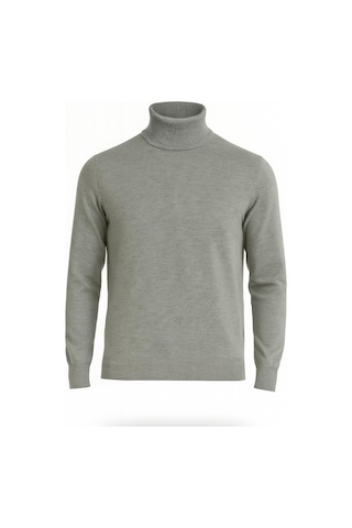 Huffa Erkek Slim Fit Boğazlı Erkek Triko-7430 Gri