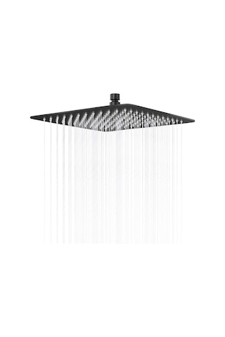 Fause Tepe Duş Başlığı Kare Slim 304 Metal 20 X 20 Cm Siyah Ktd101-B Siyah