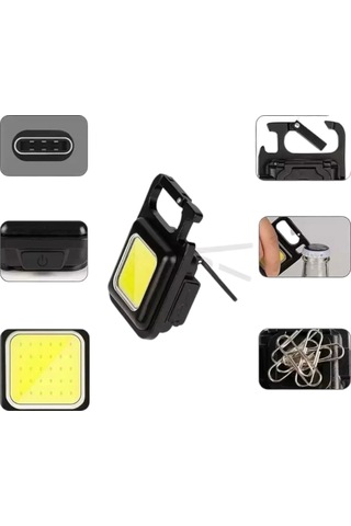 Anahtarlık Çok Amaçlı Mıknatıslı Taşınabilir Işık Led Şarjlı Çok Renkli