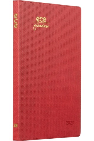 Ece Ajandası Çeşme 2026 Kırmızı - Haftalık 110 Gr. İthal Kağıt Sert Kapak 19,5x28 Kırmızı