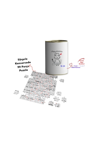 Kişiye Özel 100 Dilde Seni Seviyorum Puzzle Konservesi D Serisi
