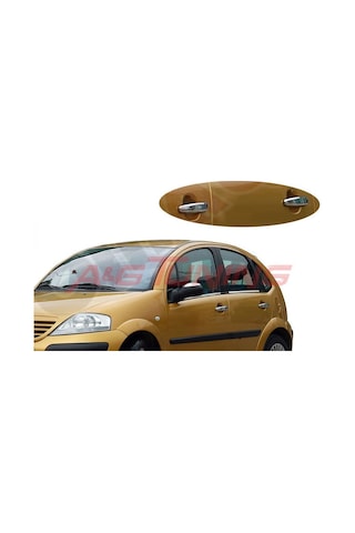Citroen C3 Krom Kapı Kolu Tk 2002-2009 4 Kapı Paslanmaz Çelik N11.446