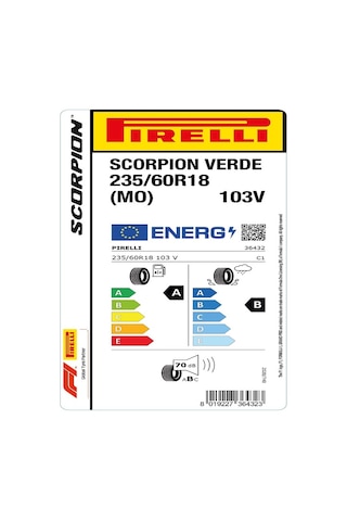 Pirelli 235/60R18 103v Scorpion Verde Mo Yaz Lastiği 2024