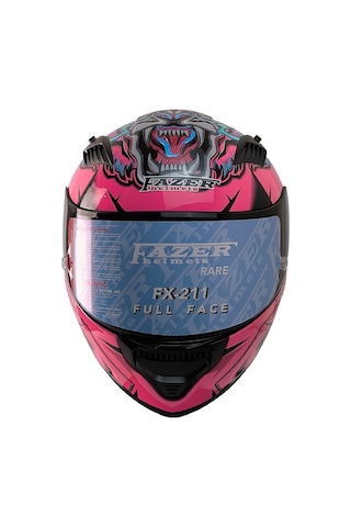 Fazer Ece 22.R06 Double Vizörlü Full Face Kadın Motosiklet Kaskı Pembe