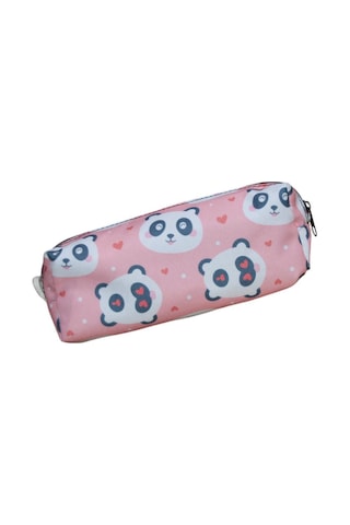 Pembe Panda Desenli Tatlı Kalemlik - Okul Kalemliği-makyaj Çantası