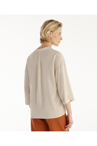 Yargıcı Yaka Detaylı Bluz KEMİK Kemik