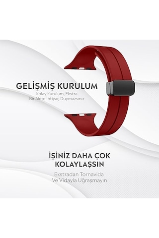 Ayrex Apple Watch Series Se/11/10/9/8/7/6/5/4/3 İle Uyumlu Silikon Kordon Bbl84