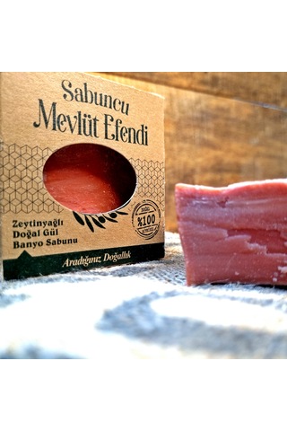 Sabuncu Mevlüt Efendi Saf Zeytinyağlı Doğal Gül Banyo Sabunu 100 G