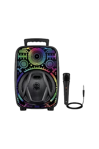 Northcity 8 İnç Taşınabilir Karaoke Hoparlör - Rgb Işıklı Bluetooth Speaker, Mikrofonlu Ev İçi Müzik Sistemi