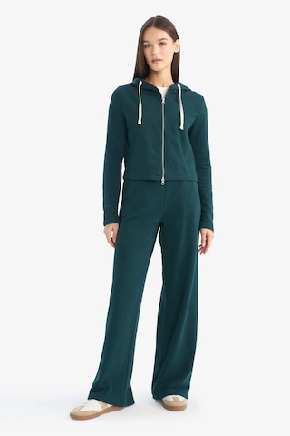 Defacto Oversize Kapüşonlu Fermuarlı Sweatshirt G6384ax25wngn465 Yeşil-gn465