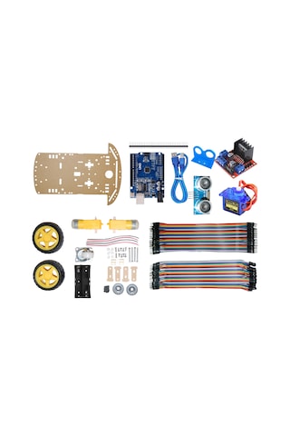 2wd Servolu Engelden Kaçan Robot Araba Kiti Demonte Robot Araba Kiti