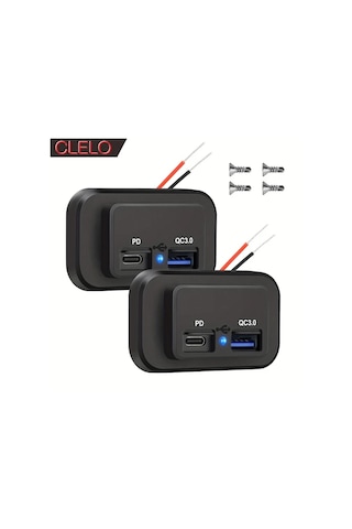 Boatshop1 Clelo 2 Takım 12v 24v Rv Usb Soketi Cift Hizli Sarj Pd3 0 Tip C Ve Qc3 0 Usb A Araba Sarj Adaptoru Pil Olmadan Rv Prizleri