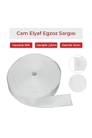 Egsoz Sargısı Cam Elyaf Şerit 2,5cm 5-metre Egsoz Sargısı Cam Elyaf Şerit 2,5cm 5-metre