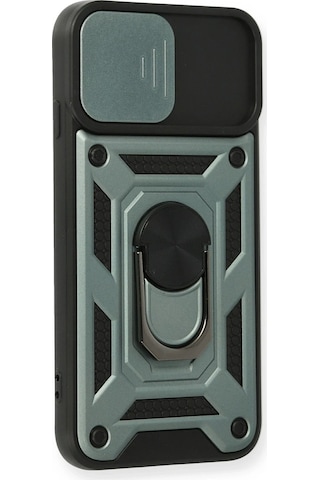 Newface - 810 - Apple iPhone Uyumlu 7 Kılıf Pars Lens Yüzüklü Silikon - Flzdgnkr - - Yeşil