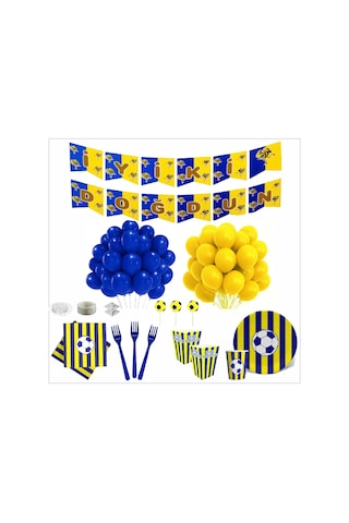 Taraftar Fenerbahçe Sarı Lacivert 24 Kişilik Doğum Günü Seti