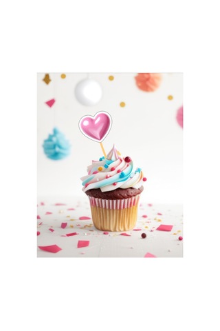 20 Adet Pembe Kalpler Pasta Kürdanı 5cm Cupcake Pasta Süsü Kurabiye Nişan Söz Kokteyl Bride To Be Diğer