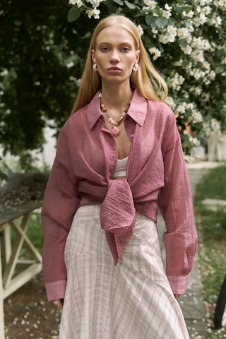 Mai Collection Mai Studios Co. Syaritta Oversize Bordo Transparan Gömlek bordo