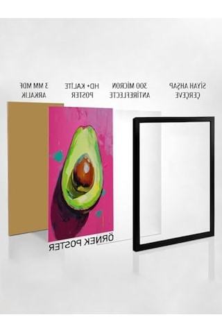 Çiçek Desenli Sanatsal Tablo - Çerçeveli Poster
