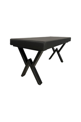 Iremmetal Sırtsız Bank Puf Bench Siyah Deri