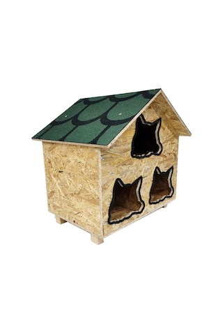 Goxawee Kedi Evi Dış Ortam Uygun Ahşap Kedi Evi Osb 58x58x40 Cm