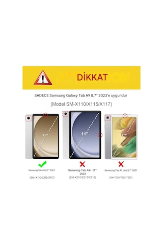 Samsung Galaxy Tab A9/a11 8.7 İnç Uyumlu Standlı Askılı Karakterli Çocuk Kılıfı Tablet Kılıfı