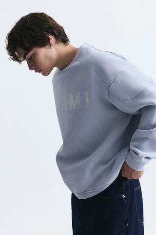 Vamos Miami Baskılı Bisiklet Yaka Sweatshirt Bebe Mavi