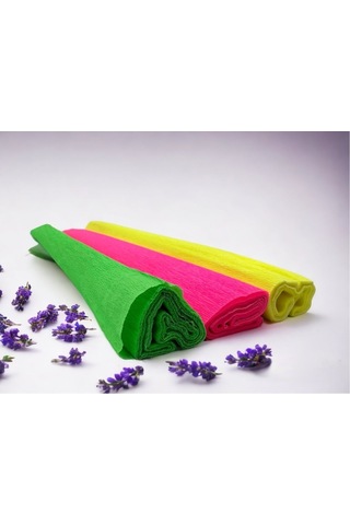 Roco Paper Neon Renkli Krapon Kağıtları - 3'lü Set 40gr 50x250cm