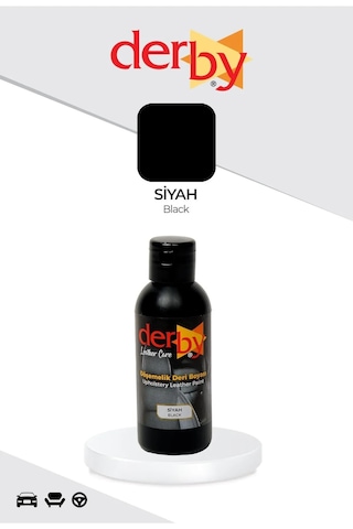 Derby Siyah Deri Döşeme Araç Direksiyon Koltuk Boyası 100 Ml