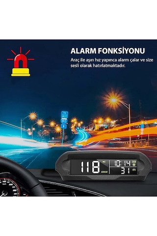 Yenilzd Araç Güneş Enerjili Hız Ölçer S98 Hud Ekranı Evrensel Gps