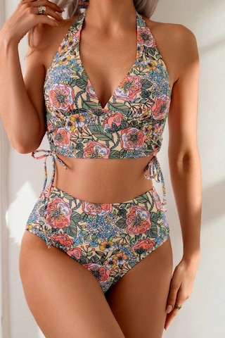 Bella Notte Kadın Kaplı Astarlı Yüksek Bel Bikini Takımı Çok Renkli