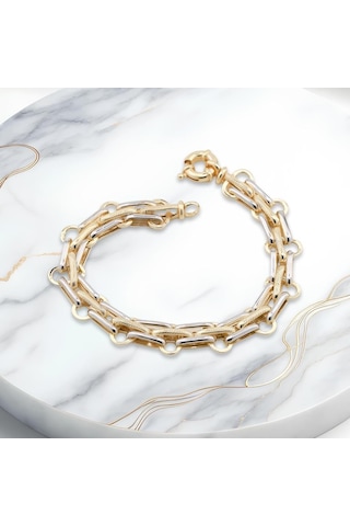 Th5157 Altın Model 925 Ayar Gümüş Hallow Bileklik