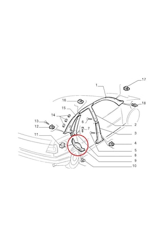 Fiat Tempra Arka Koltuk Yan Kaplama Plastiği Sağ 176724380