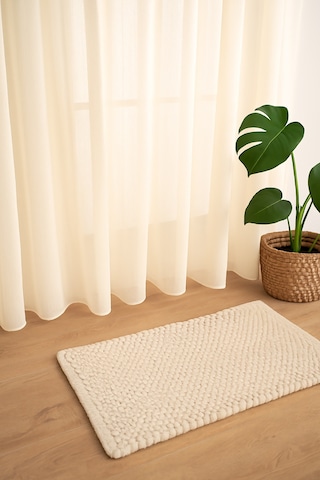 Keten İçeren Tül Perde Doğal Natural Ütü İstemez Salon Oturma Odası Yatak Odası Antre Ekru