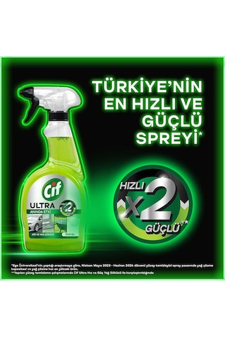 Cif Ultra Anında Etki Kir ve Yağ Çözücü 2 x 1025 ML