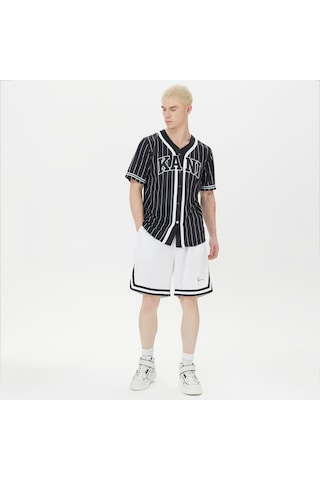 Karl Kani Serif Pinstripe Baseball Erkek Siyah Gömlek Düz Km221-115 Siyah