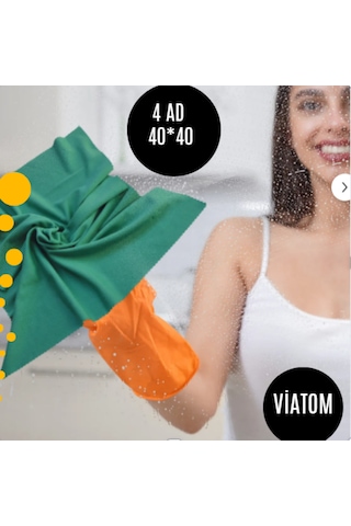 Mikrofiber 4'lü 40 40 Su Emici İz Bırakmayan Antibakteriyel Cam T