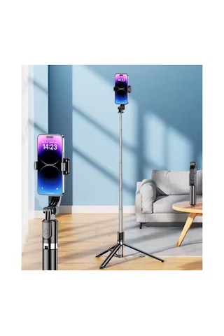 R1s 2in1 Çok Amaçlı Bluetooth Kumandalı 170cm Tripod + Selfie Çubuğu 170 Cm