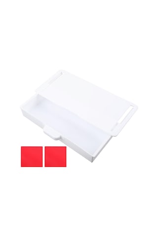 Ganzhoushop Masa Altı Saklama Kutusu Kayar Masa Yapıştırıcı Kırtasiye Kalem Organizasyonu Ev Mutfak Çatal Kaşık Düzenleyici Beyaz