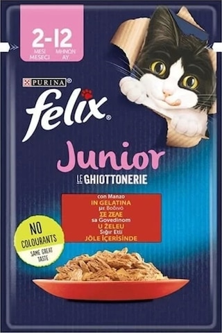 Sensations Junior Taze Jöle İçerisinde Sığır Etli Yavru Yaş Kedi Maması 1 Adet 85 Gr
