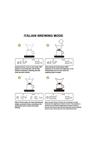 Fortunelane Kahve Terazisi: Hassas Ölçüm, 3 Mod, Entegre Zamanlayıcı, Şarj Pil, Siyah, 2kg Kapasite Siyah