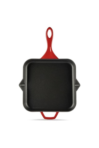 Hosse 28x28 Cm Döküm Kare Kızartma Tava Kırmızı