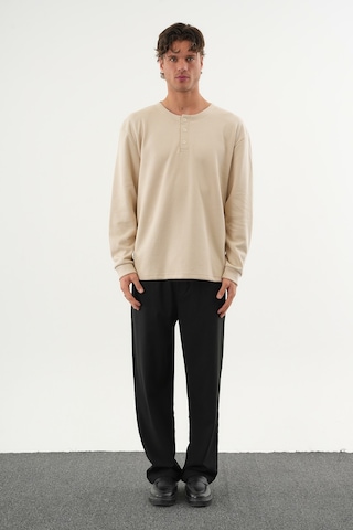 Redline Taren Oversize Erkek Kışlık Düğmeli Sweatshirt Bej