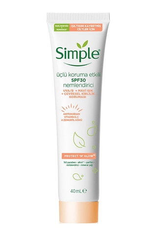 Simple Protect & Glow SPF 30 Nemlendirici Bakım Kremi 40 ML