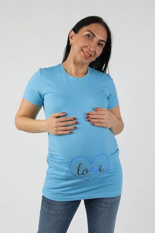 Balins Hamile Love Tişört Mavi Baskılı 001