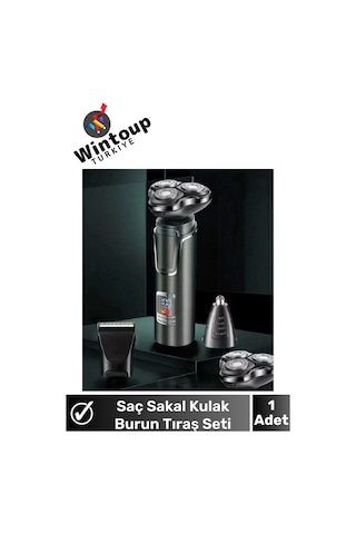 Wintoup Profesyonel 3in1 Tıraş Makinesi Dijital Göstergeli 3 Başlıklı Tıraş Makinesi