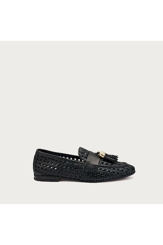 Nero Black Sneaker Kadın 95v6 Frau Woven Leather Loafers Wıth Tassels Bej