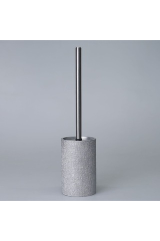 Linen Çöp Kovası Gümüş Siyah